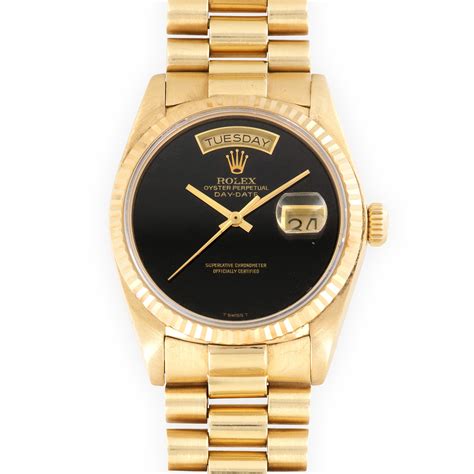 rolex day date yellow gold onyx dial|rolex day date reference numbers.